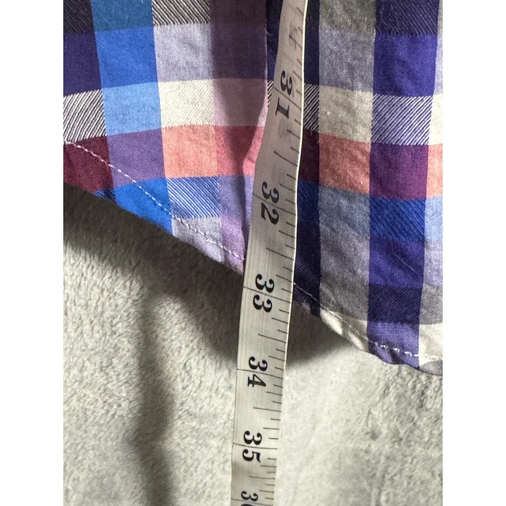 Robert Graham Mens 4XL Plaid Short Sleeve Button Up Shirt Red Blue White Multi - Picture 3 of 7